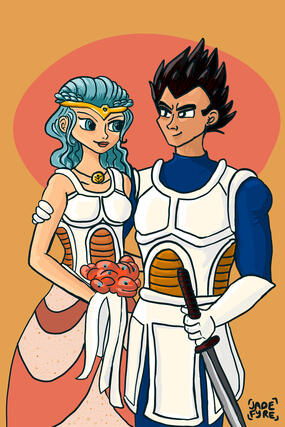 Queen Bulma and King Vegeta