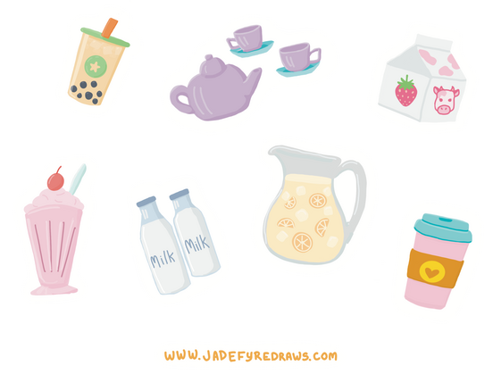 Drinks Sticker Sheet Drinks Sticker Sheet