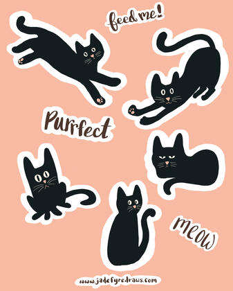 Black Cats Sticker Sheet
